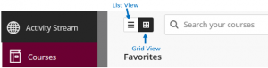 View by list or by grid