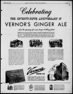 Image of page commemorating the 75th anniversary of Vernor's Ginger Ale