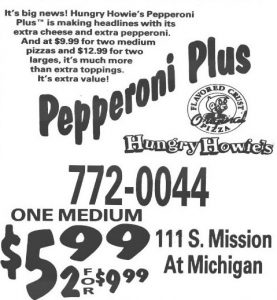 Hungry Howies Advertisement from 1995