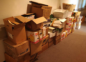 Piled up boxes