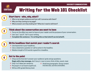 Web 101 Checklist