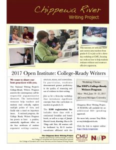 CRWP College Ready Writers Program Flyer