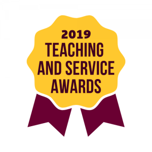 2019 Teaching and Service Award graphic