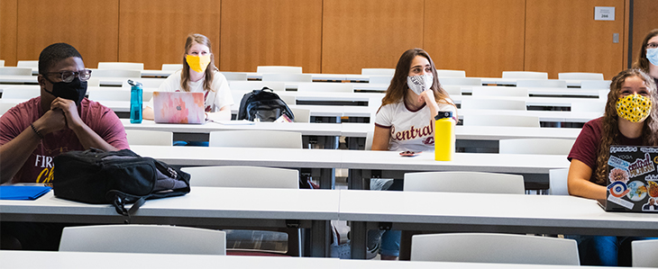CMU students mask in classroom